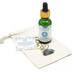 Throat Chakra Massage Oil with Lapis Lazuli Crystal-0